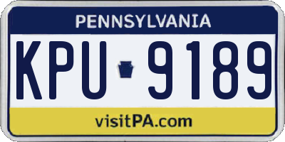 PA license plate KPU9189