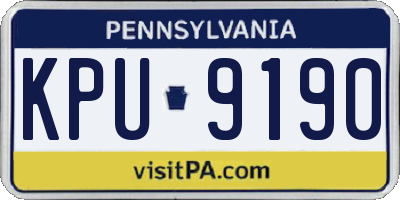 PA license plate KPU9190