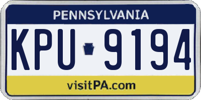 PA license plate KPU9194