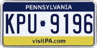 PA license plate KPU9196