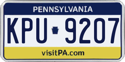 PA license plate KPU9207
