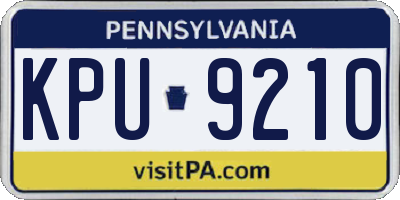 PA license plate KPU9210