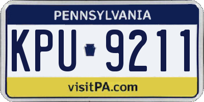PA license plate KPU9211