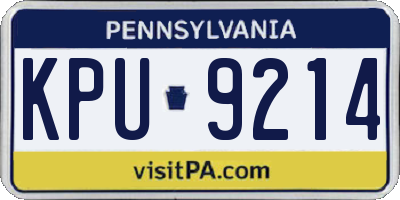 PA license plate KPU9214