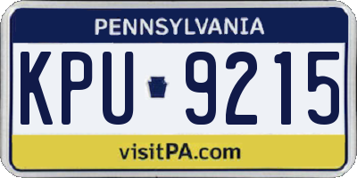 PA license plate KPU9215