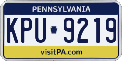 PA license plate KPU9219