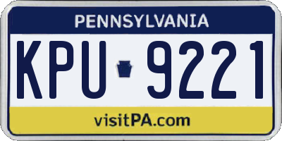 PA license plate KPU9221