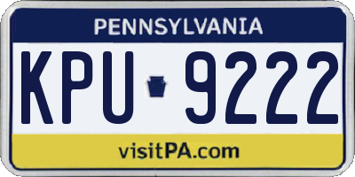 PA license plate KPU9222