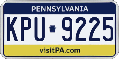 PA license plate KPU9225