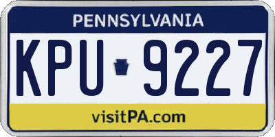 PA license plate KPU9227