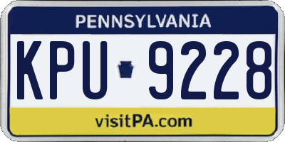 PA license plate KPU9228