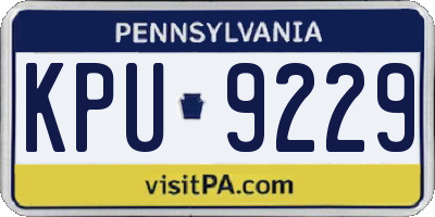 PA license plate KPU9229