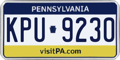 PA license plate KPU9230