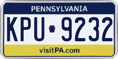 PA license plate KPU9232
