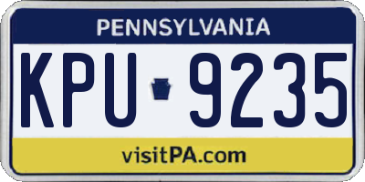PA license plate KPU9235