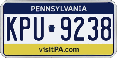 PA license plate KPU9238