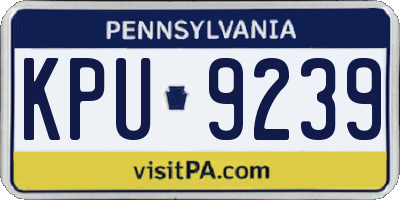 PA license plate KPU9239