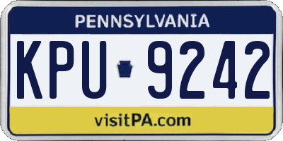 PA license plate KPU9242