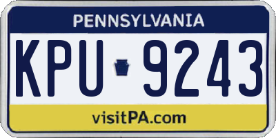 PA license plate KPU9243