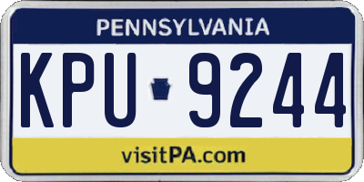 PA license plate KPU9244