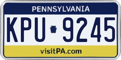 PA license plate KPU9245