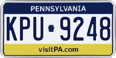 PA license plate KPU9248