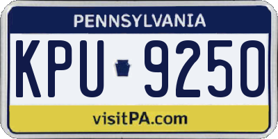 PA license plate KPU9250