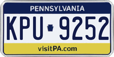 PA license plate KPU9252