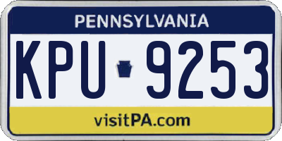 PA license plate KPU9253