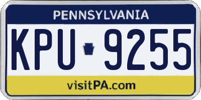 PA license plate KPU9255