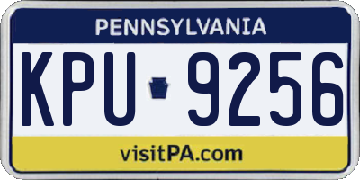 PA license plate KPU9256