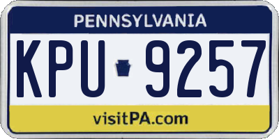 PA license plate KPU9257