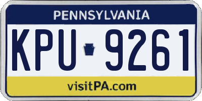 PA license plate KPU9261