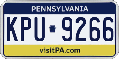 PA license plate KPU9266