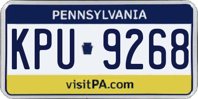 PA license plate KPU9268