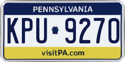 PA license plate KPU9270