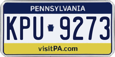 PA license plate KPU9273