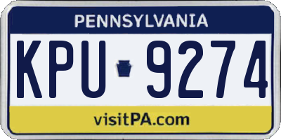 PA license plate KPU9274