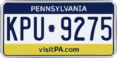 PA license plate KPU9275