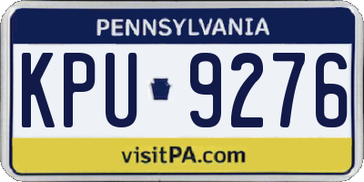 PA license plate KPU9276