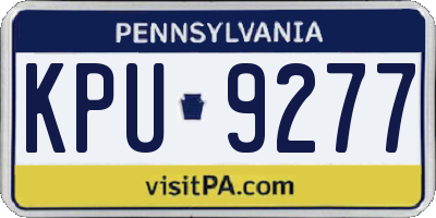 PA license plate KPU9277