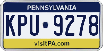 PA license plate KPU9278