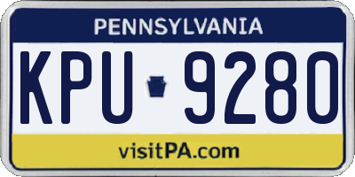 PA license plate KPU9280
