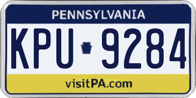 PA license plate KPU9284