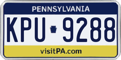 PA license plate KPU9288