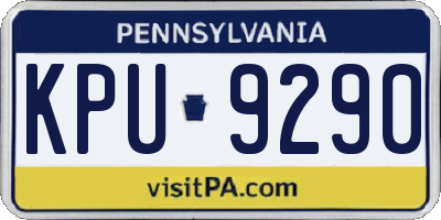 PA license plate KPU9290