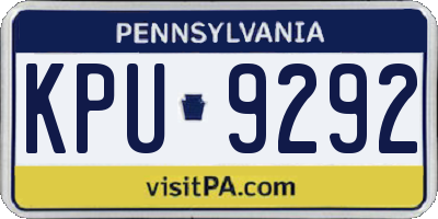 PA license plate KPU9292
