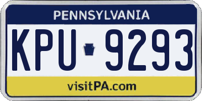 PA license plate KPU9293