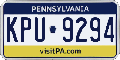 PA license plate KPU9294