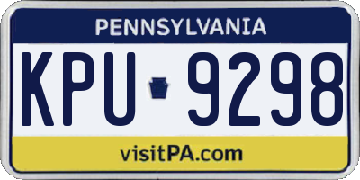 PA license plate KPU9298